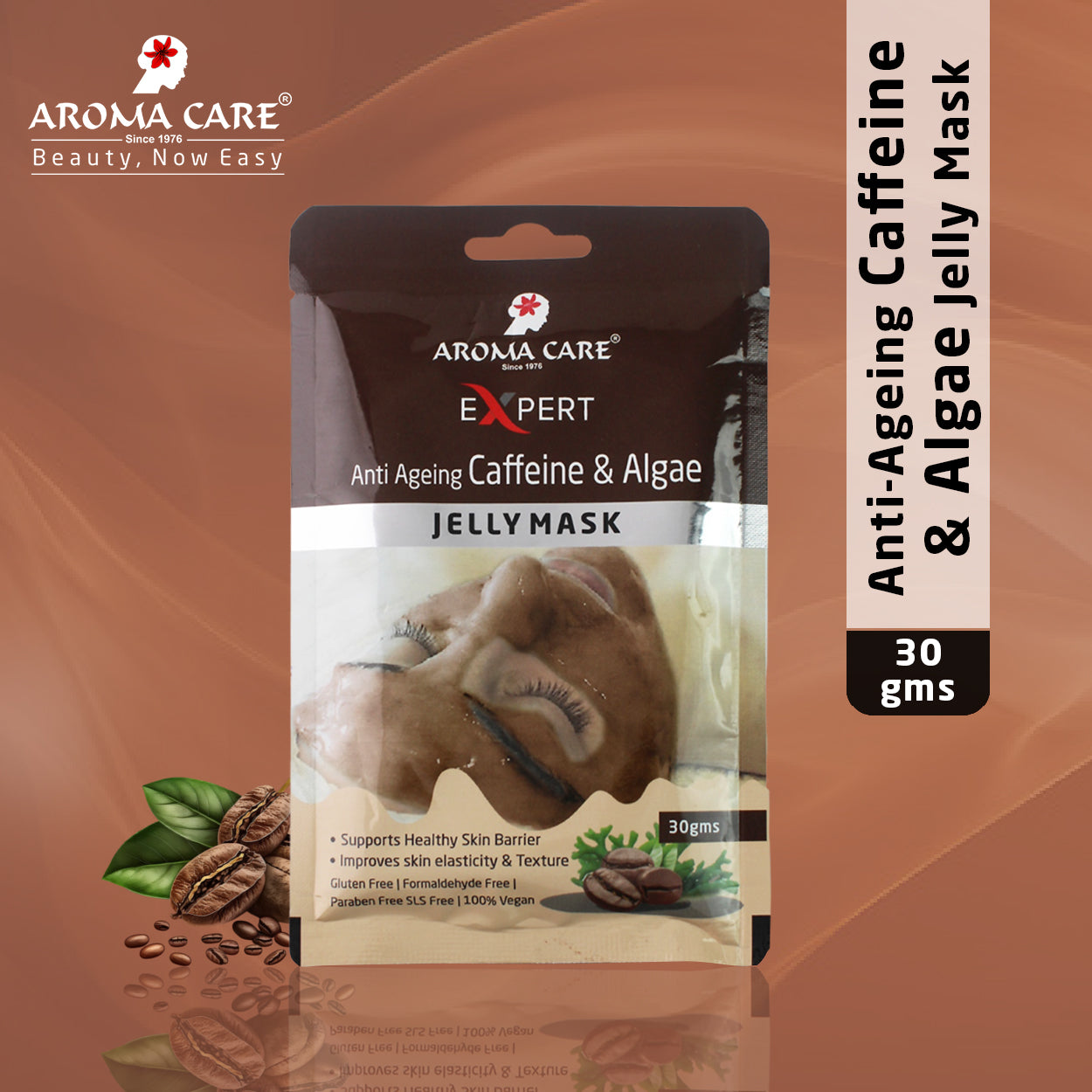 'Anti-Ageing Caffeine & Algae Jelly Peel-Off Mask 30gm | Firming & Rejuvenating Face Mask with Caffeine & Algae Extracts'