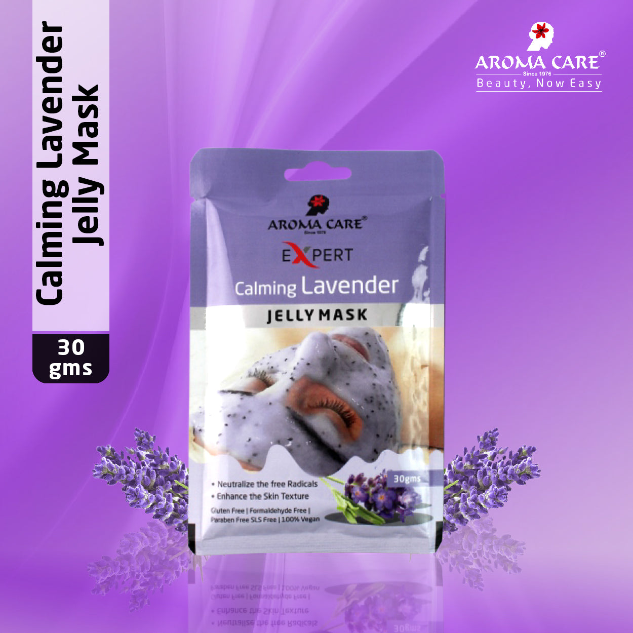 'Calming Lavender Jelly Peel-Off Mask 30gm | Soothing & Relaxing Face Mask with Natural Lavender Extract for Stress Relief'