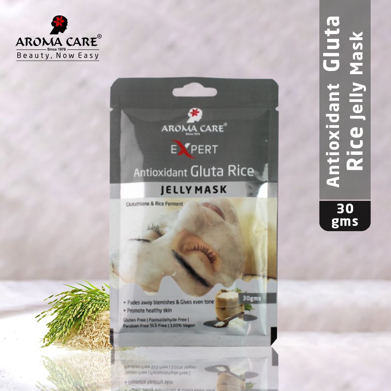 'Antioxidant Gluta Rice Jelly Peel-Off Mask 30gm | Skin Brightening & Repairing Face Mask with Glutathione & Rice Extract'