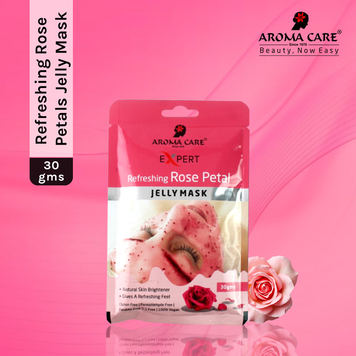 'Refreshing Rose Petal Jelly Peel-Off Mask 30gm, Hydrating & Skin Rejuvenating Face Mask with Natural Rose Extract'
