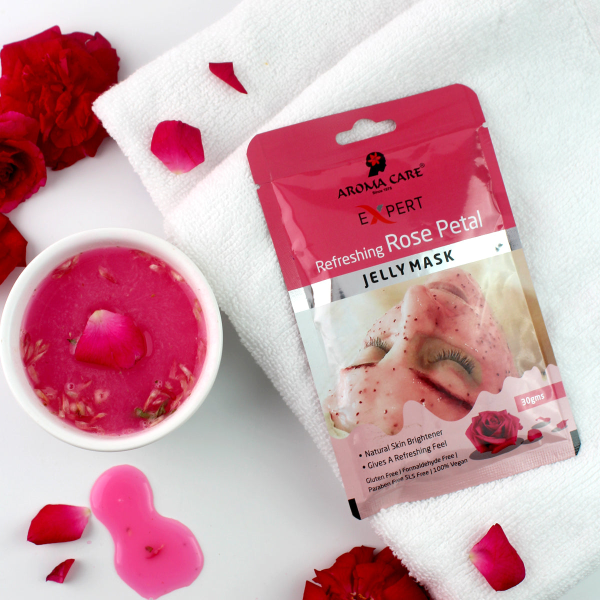 'Refreshing Rose Petal Jelly Peel-Off Mask 30gm, Hydrating & Skin Rejuvenating Face Mask with Natural Rose Extract'
