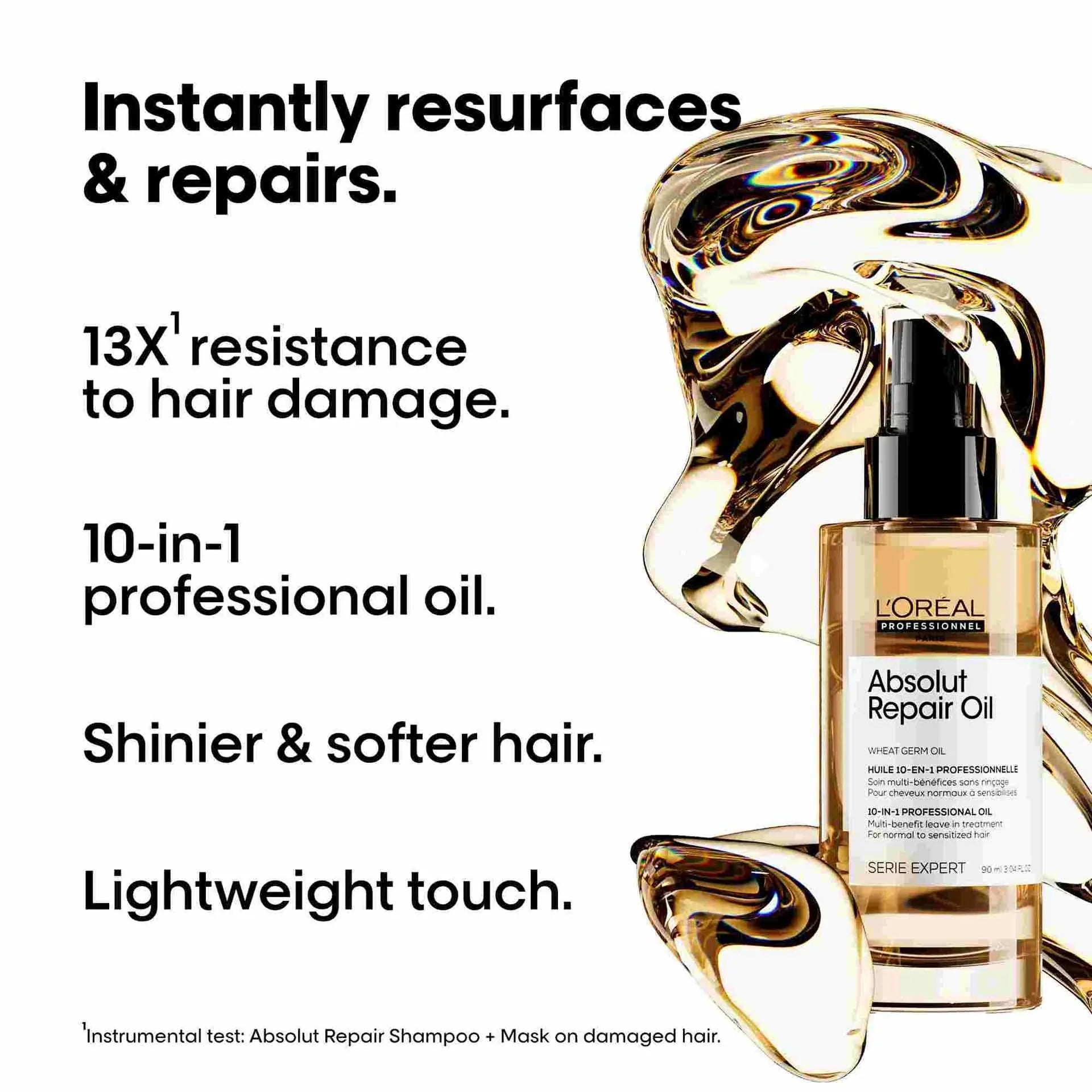 L'Oreal Absolut Repair 10-in-1 Oil 90ml, For instantly resurfaced & repaired hair