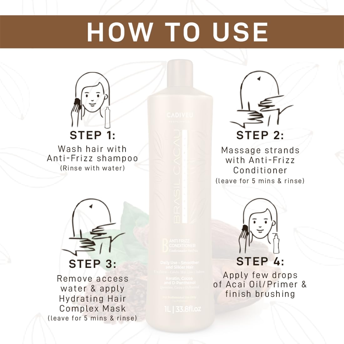 Cadiveu Professional Brasil Cacau Anti Frizz Conditioner 1000ml