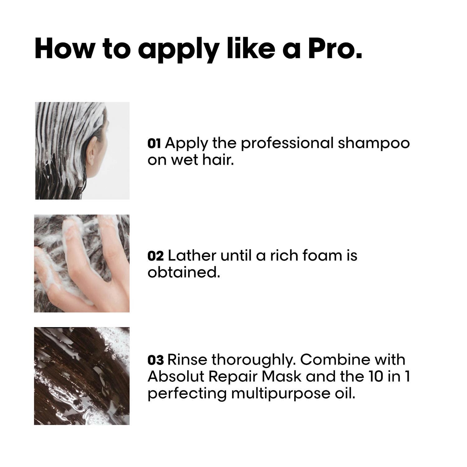 L'Oréal Professionnel Absolut Repair Shampoo With Protein And Gold Quinoa For Dry And Damaged Hair, Serie Expert