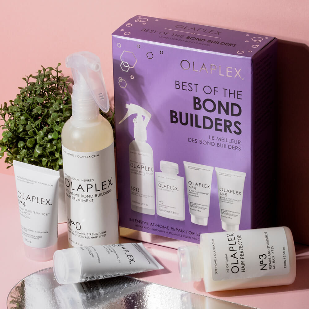 Olaplex Best Of The Bond Builders, No. 0 Intensive Bond Building Hair Treatment (155ml), No. 3 Hair Perfector (100ml), No.4 Bond Maintenance Shampoo (30ml), No.5 Bond Maintenance Conditioner (30ml)