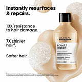 L'Oreal Absolut Repair Shampoo 300ml, for instantly resurfaced & repaired hair.