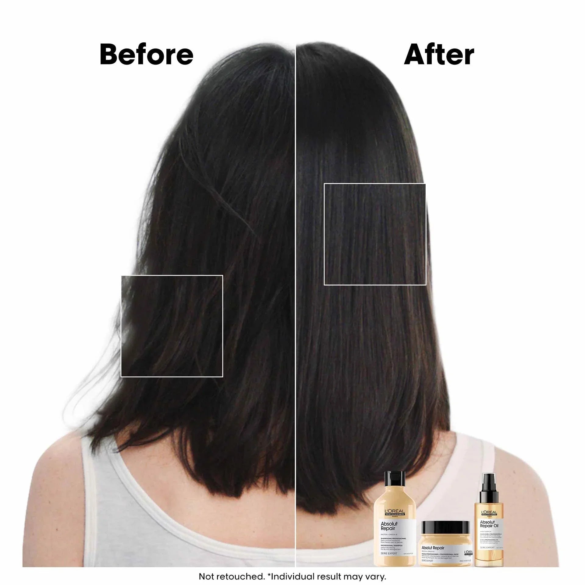 L'Oreal Absolut Repair Shampoo 300ml, for instantly resurfaced & repaired hair.