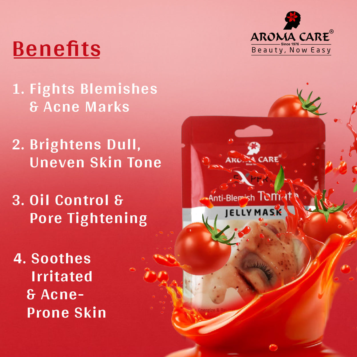 'Anti-Blemish Tomato Jelly Peel-Off Mask 30gm | Blemish Removal & Skin Clearing Face Mask with Natural Tomato Extract'