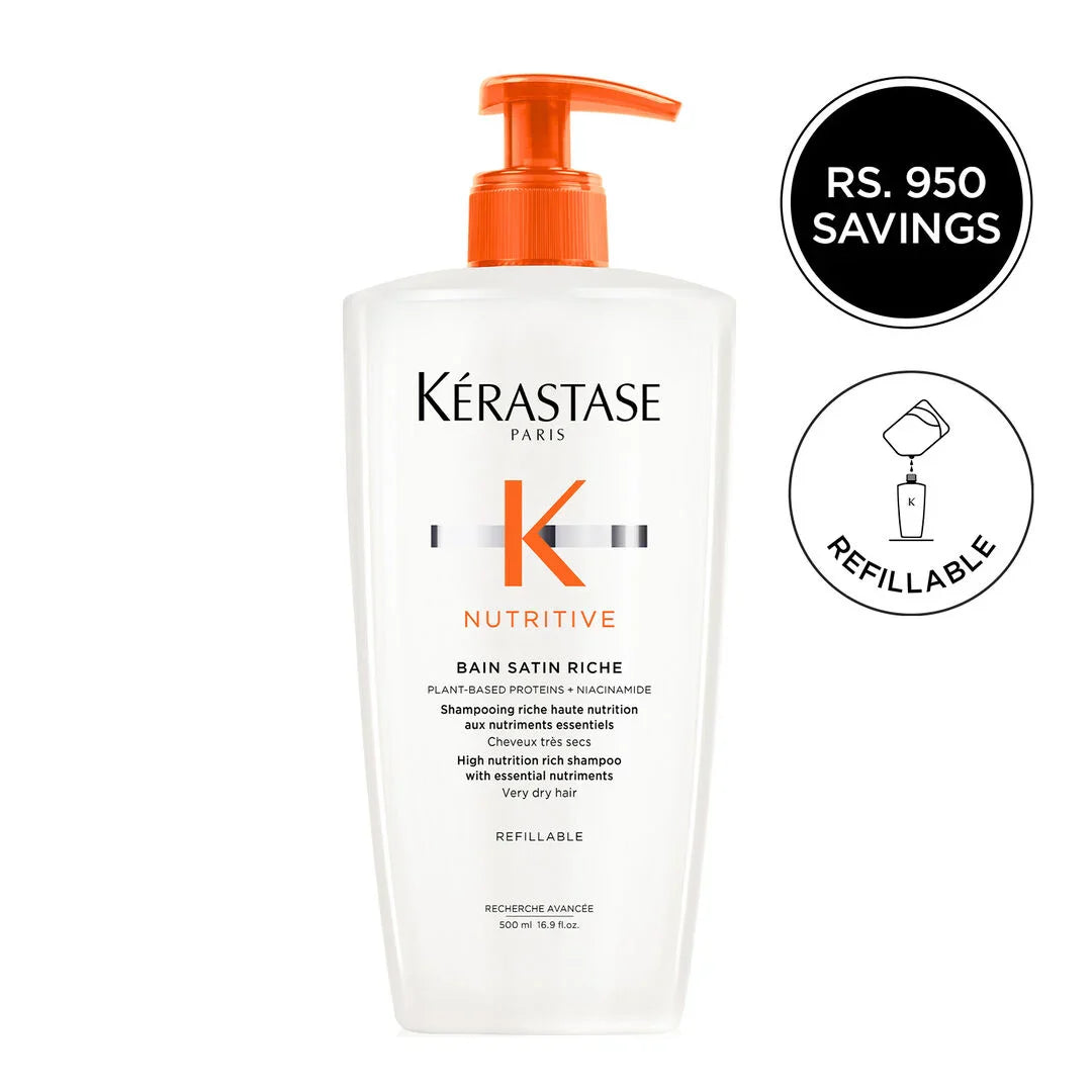 Kerastase Nutritive Bain Satin Riche, For Very Dry Hair, Gives 72Hr Hydration 500ml