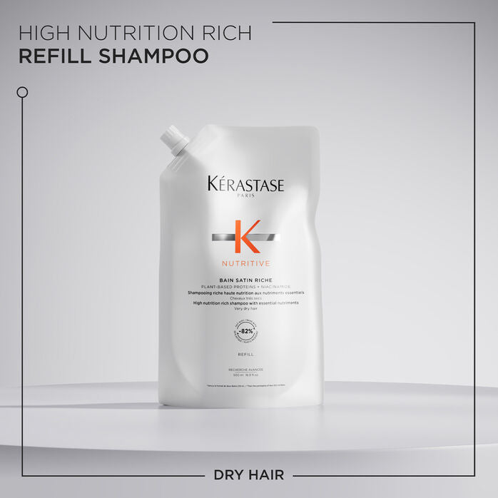 Kerastase Nutritive Bain Satin Riche, For Very Dry Hair, Gives 72Hr Hydration 500ml Refill