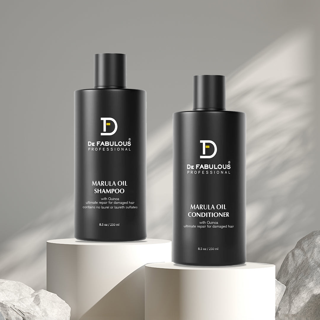 De Fabulous Marula Oil Combo,Shampoo + Conditioner, For Weakened Hair, Repairs Split Ends (250ml +250ml)