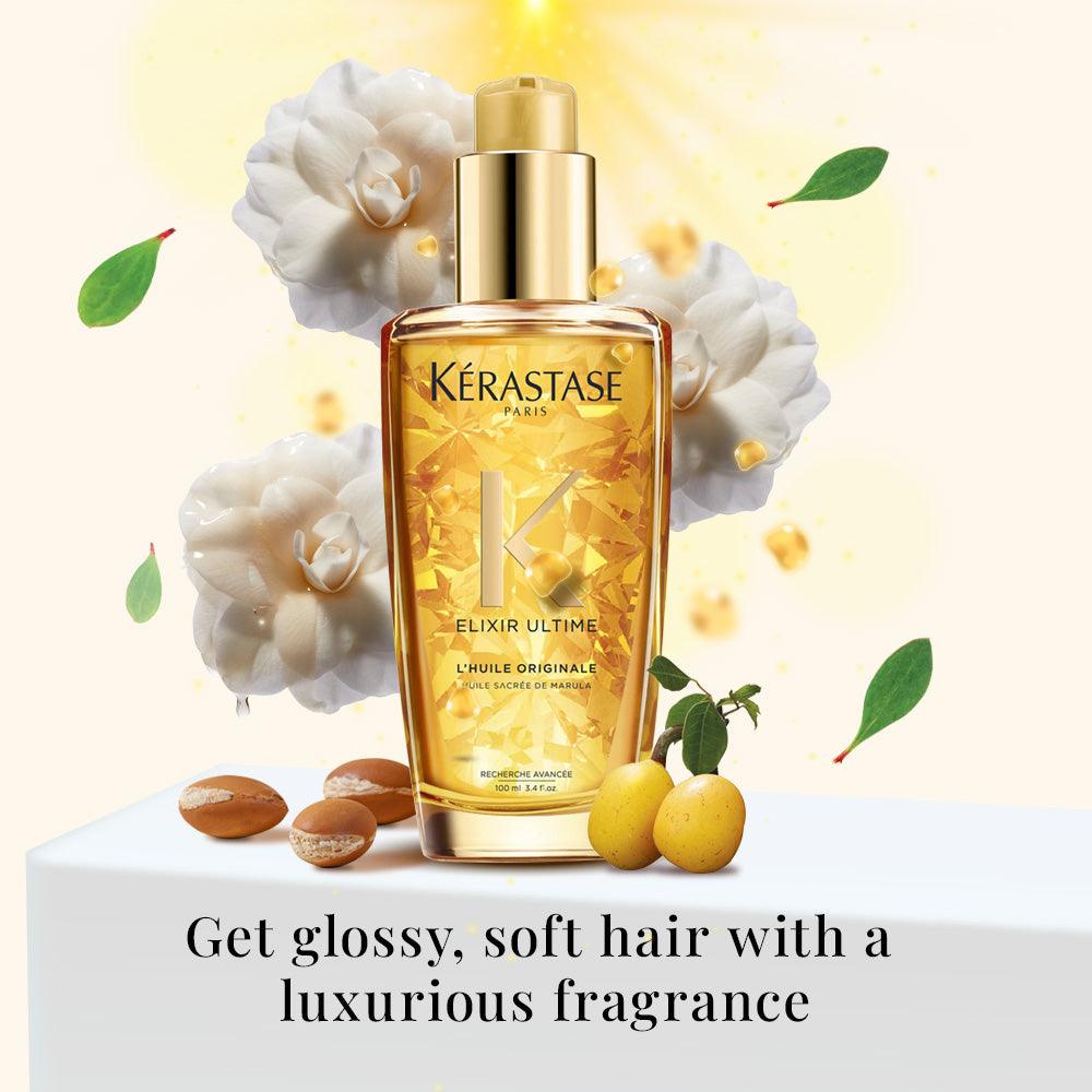 Kerastase Elixir Ultime LHuile Original Hair Oil, 96 Hr Frizz Control, Heat Protection Formula 100ml