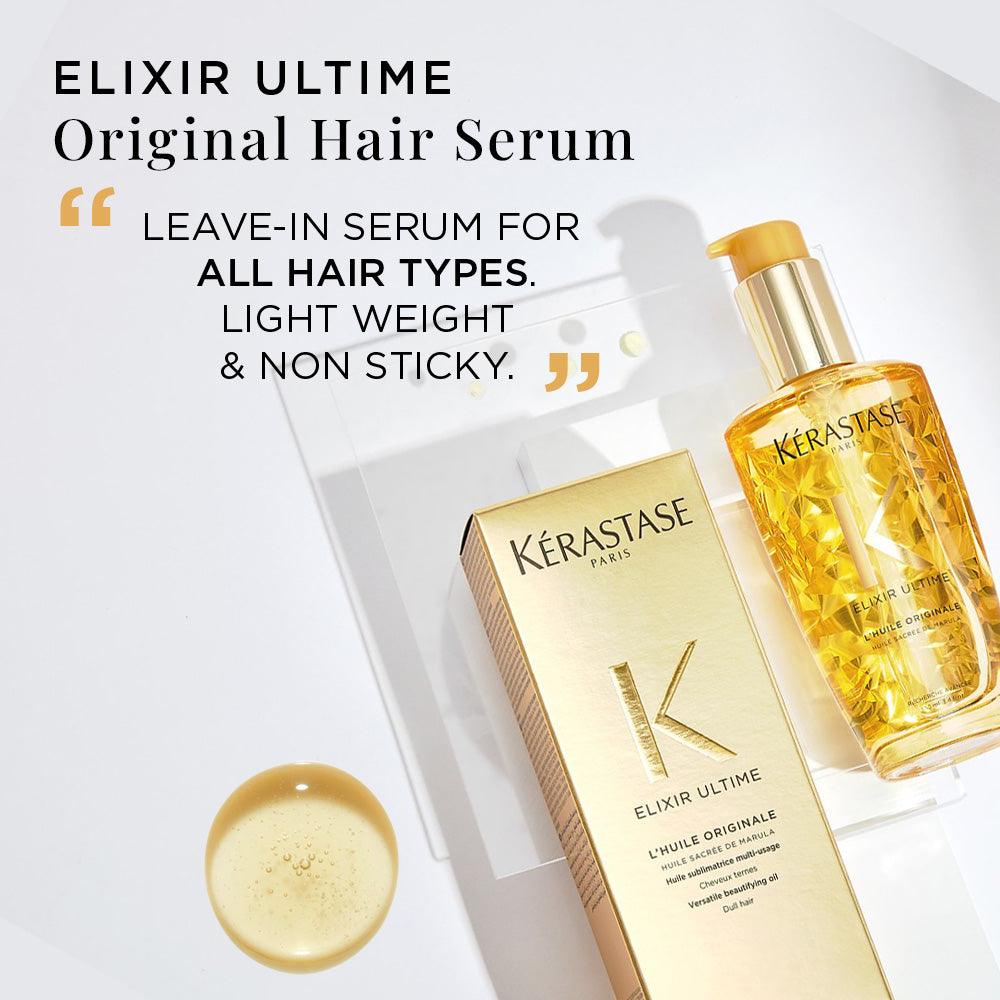 Kerastase Elixir Ultime LHuile Original Hair Oil, 96 Hr Frizz Control, Heat Protection Formula 100ml