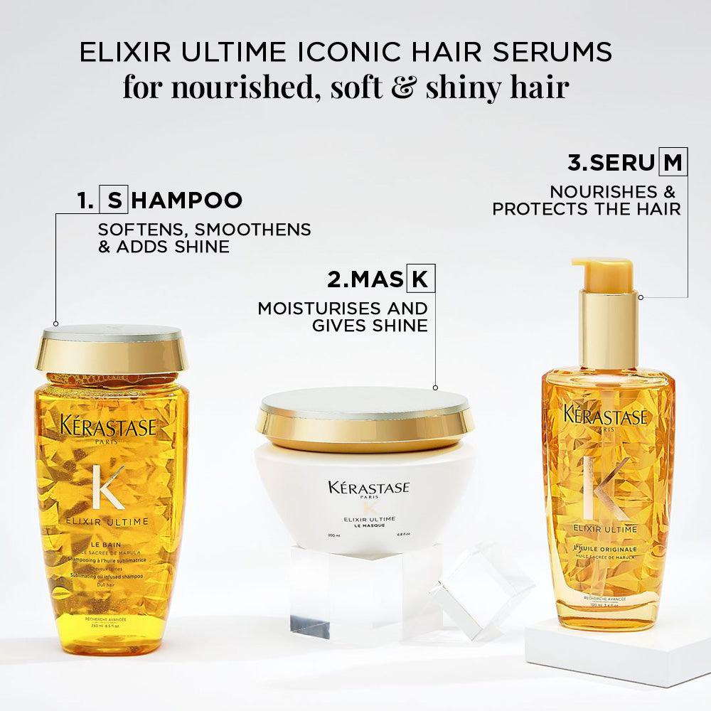 Kerastase Elixir Ultime LHuile Original Hair Oil, 96 Hr Frizz Control, Heat Protection Formula 100ml
