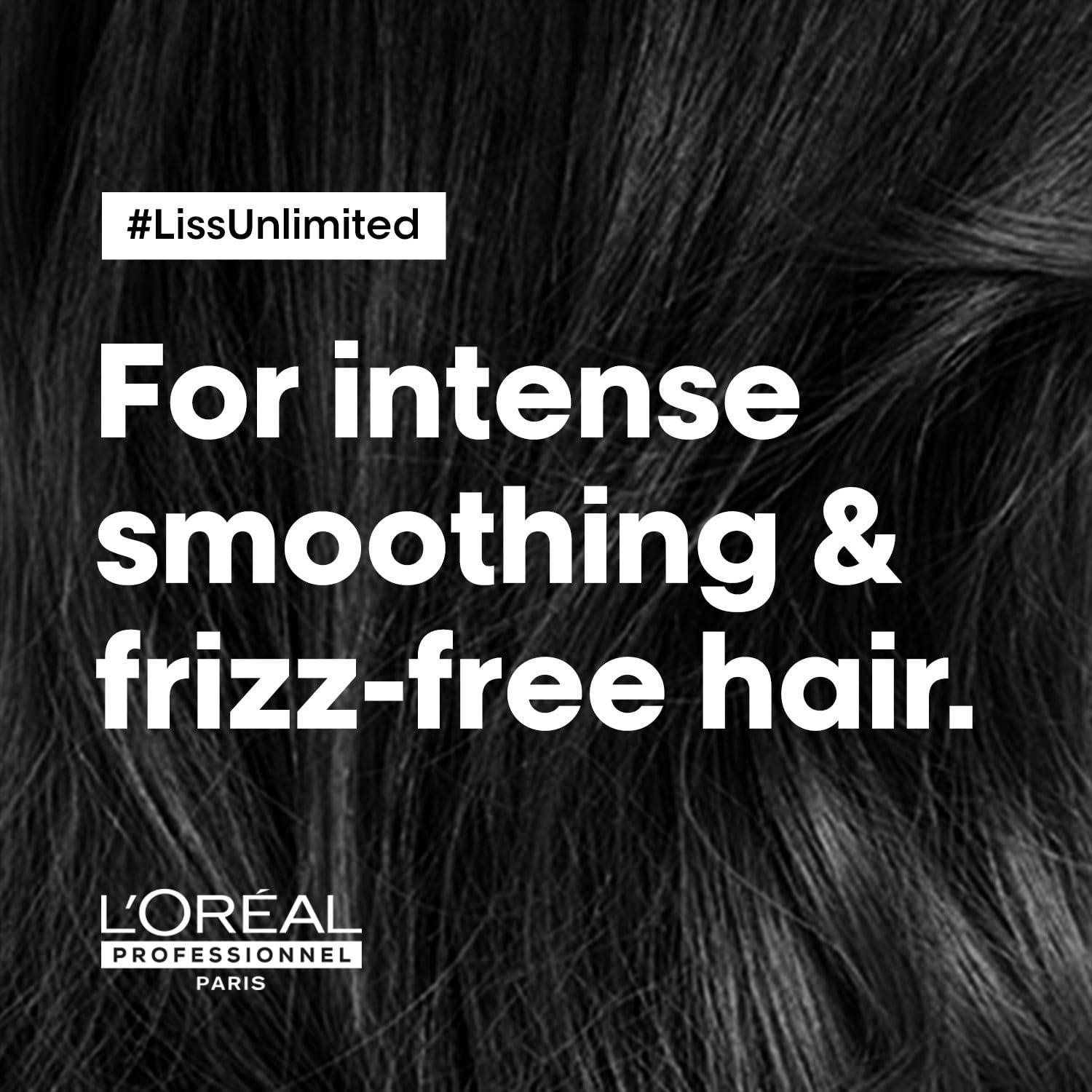 L'Oreal Liss Unlimited Shampoo 300ml, Hair Mask 250g & Hair Serum 125ml, Serie Expert, For Intense Smoothing and Frizz-Free Hair