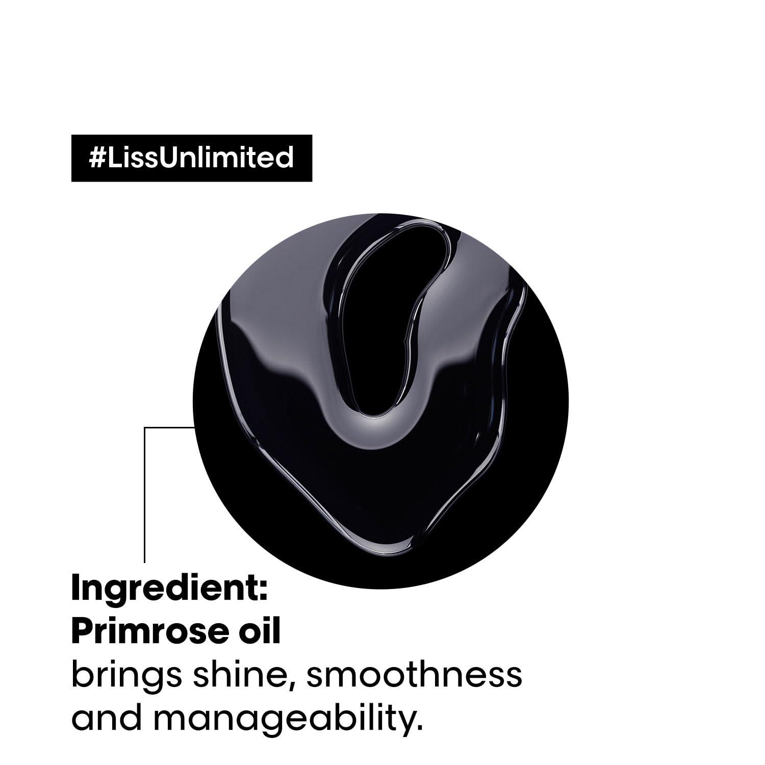 L'Oreal Liss Unlimited Shampoo 300ml, Hair Mask 250g & Hair Serum 125ml, Serie Expert, For Intense Smoothing and Frizz-Free Hair